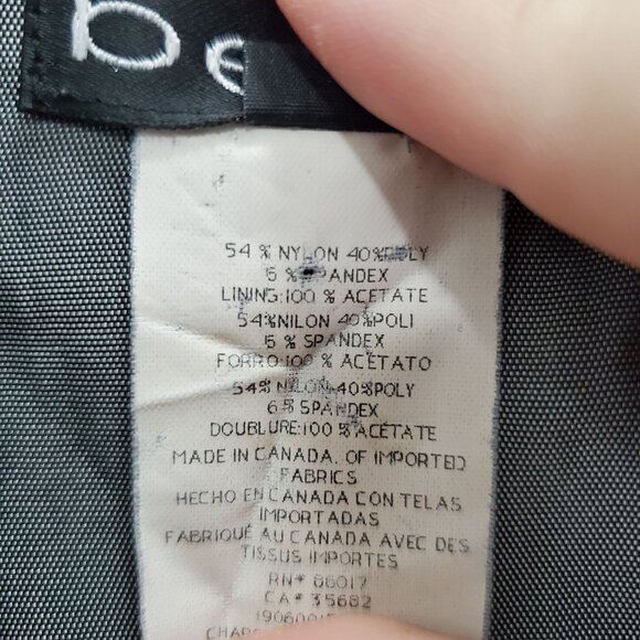 Bebe Women's Vintage 1990s Metallic Gunmetal Button Up Trench‎ Coat Jacket Sz 2 - Picture 7 of 10